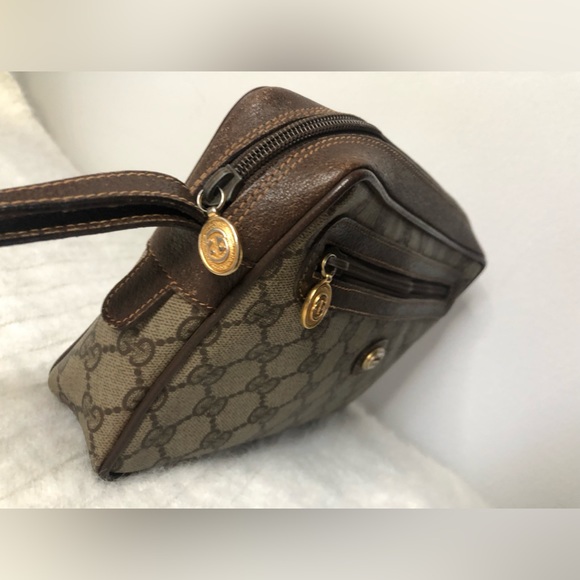 Gucci Vintage Interlocking GG Monogram Zipper Wristlet Cosmetic Pouch Clutch - Picture 5 of 15